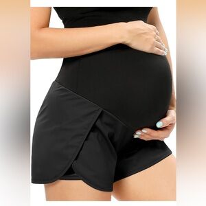 Over Belly Workout Maternity Shorts